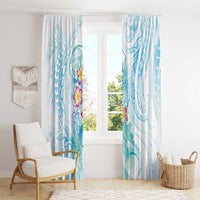 Sea Blue Polynesian Jellyfish Window Curtain Watercolor Glows LT7 - Polynesian Pride
