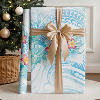 Sea Blue Polynesian Jellyfish Wrapping Paper Watercolor Glows