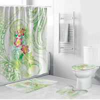 Summer Green Polynesian Jellyfish Bathroom Set Watercolor Glows - Polynesian Pride