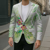 Summer Green Polynesian Jellyfish Blazer Watercolor Glows LT7 - Polynesian Pride