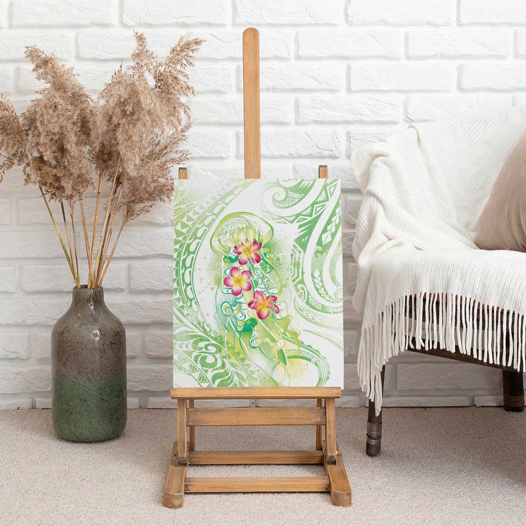 Summer Green Polynesian Jellyfish Canvas Wall Art Watercolor Glows LT7 - Polynesian Pride