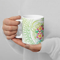 Summer Green Polynesian Jellyfish Ceramic Mug Watercolor Glows - Polynesian Pride