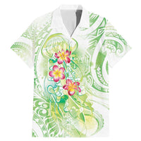 Summer Green Polynesian Jellyfish Family Matching Mermaid Dress and Hawaiian Shirt Watercolor Glows - Polynesian Pride