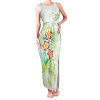 Summer Green Polynesian Jellyfish Family Matching Tank Maxi Dress and Hawaiian Shirt Watercolor Glows - Polynesian Pride