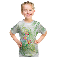 Summer Green Polynesian Jellyfish Kid T Shirt Watercolor Glows - Polynesian Pride