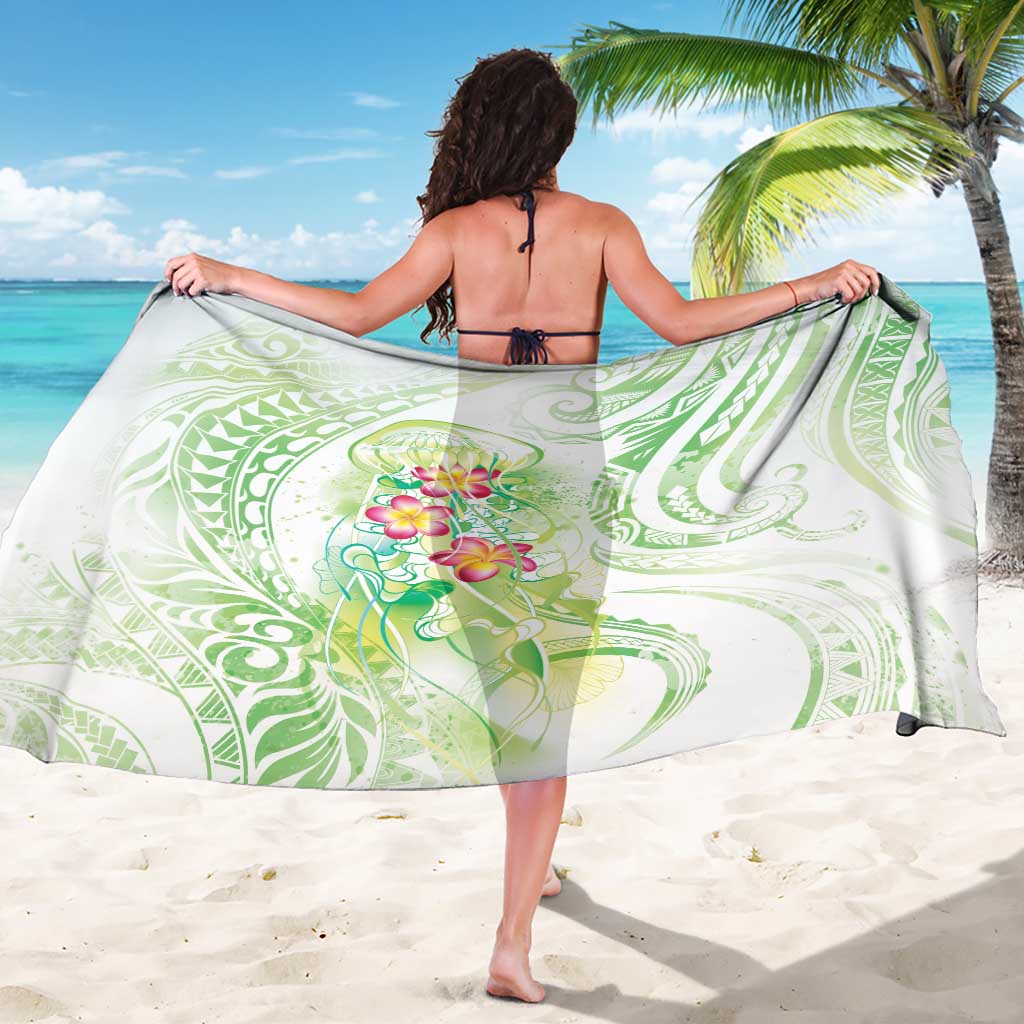 Summer Green Polynesian Jellyfish Sarong Watercolor Glows LT7 - Polynesian Pride