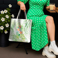 Summer Green Polynesian Jellyfish Tote Bag Watercolor Glows - Polynesian Pride