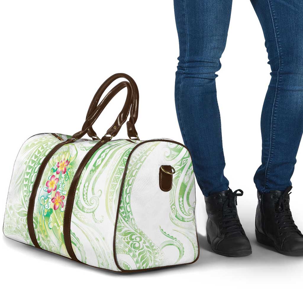 Summer Green Polynesian Jellyfish Travel Bag Watercolor Glows - Polynesian Pride