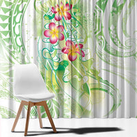 Summer Green Polynesian Jellyfish Window Curtain Watercolor Glows LT7 - Polynesian Pride