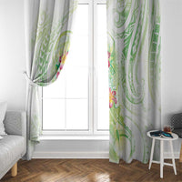 Summer Green Polynesian Jellyfish Window Curtain Watercolor Glows LT7 - Polynesian Pride