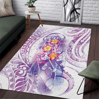 Lavender Polynesian Jellyfish Area Rug Watercolor Glows LT7 Lavender - Polynesian Pride