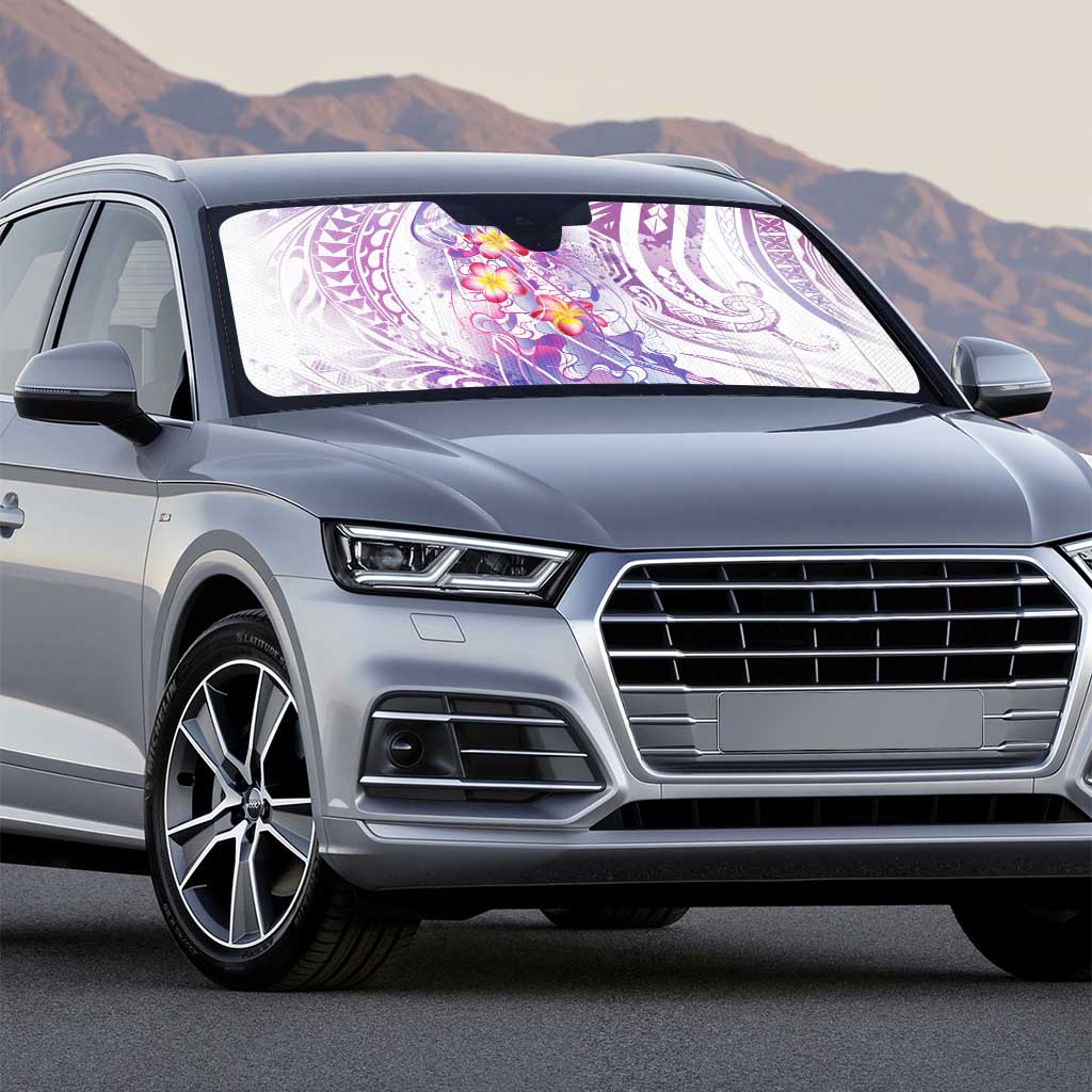 Lavender Polynesian Jellyfish Auto Sun Shade Watercolor Glows - Polynesian Pride