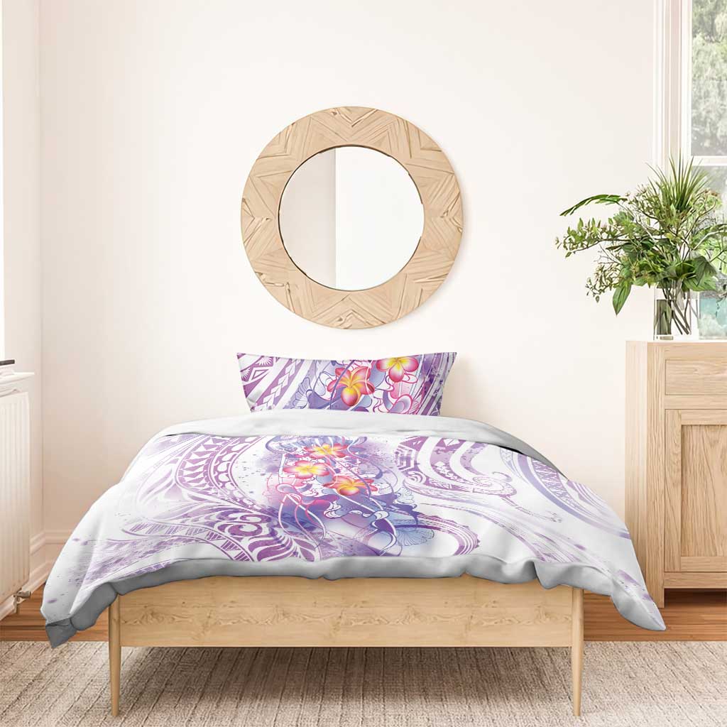 Lavender Polynesian Jellyfish Bedding Set Watercolor Glows - Polynesian Pride