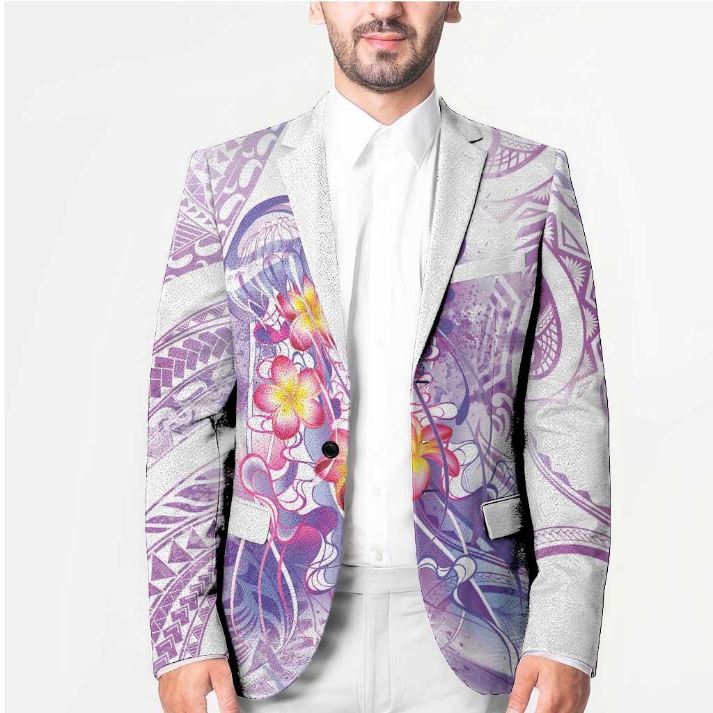 Lavender Polynesian Jellyfish Blazer Watercolor Glows LT7 - Polynesian Pride