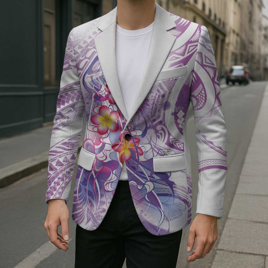 Lavender Polynesian Jellyfish Blazer Watercolor Glows LT7 - Polynesian Pride