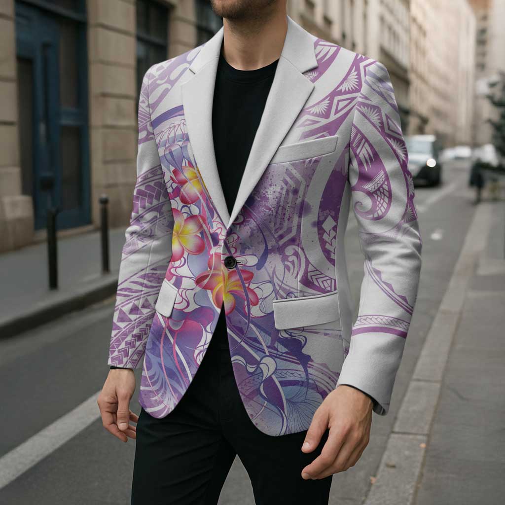 Lavender Polynesian Jellyfish Blazer Watercolor Glows LT7 - Polynesian Pride