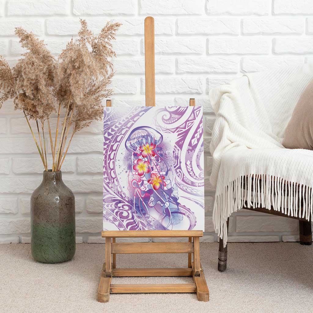 Lavender Polynesian Jellyfish Canvas Wall Art Watercolor Glows - Polynesian Pride