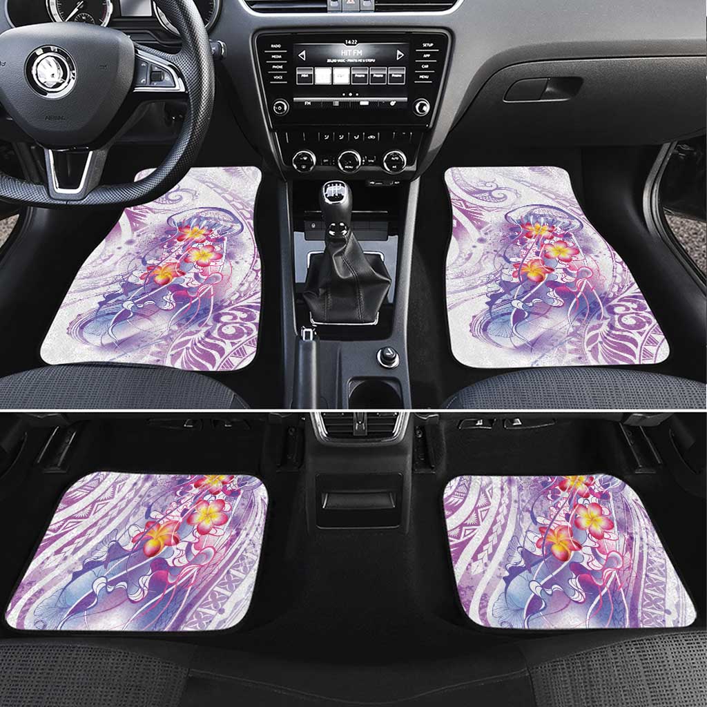 Lavender Polynesian Jellyfish Car Mats Watercolor Glows LT7 Set 4pcs Lavender - Polynesian Pride