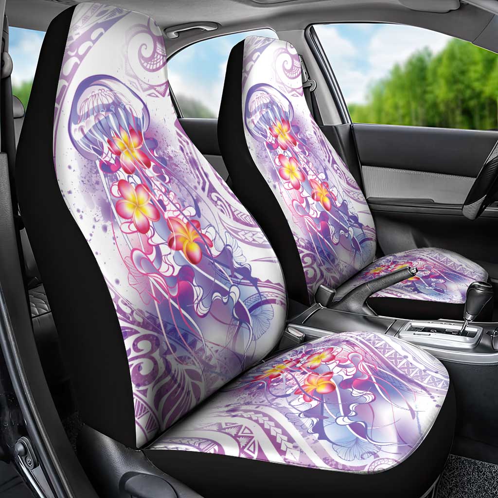 Lavender Polynesian Jellyfish Car Seat Cover Watercolor Glows - Polynesian Pride