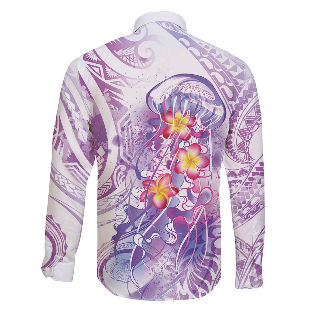 Lavender Polynesian Jellyfish Family Matching Mermaid Dress and Hawaiian Shirt Watercolor Glows - Polynesian Pride