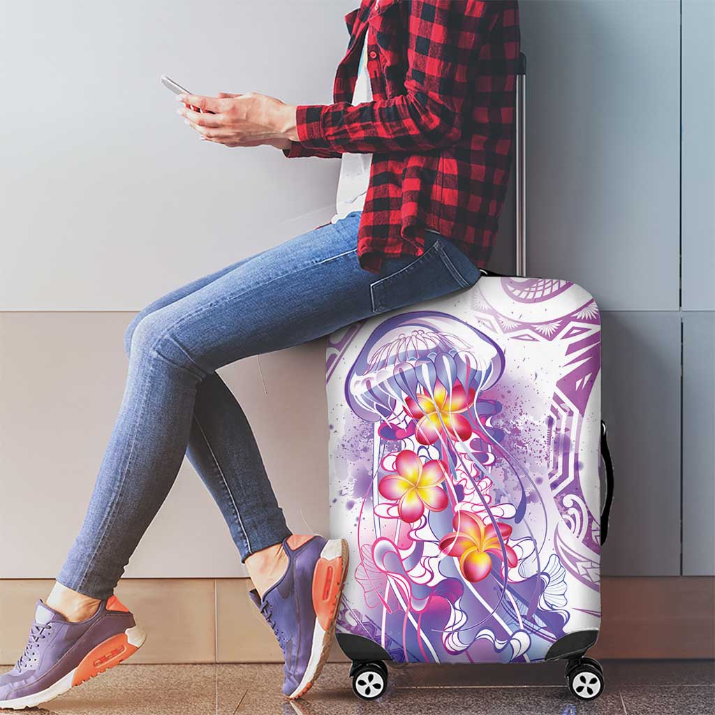 Lavender Polynesian Jellyfish Luggage Cover Watercolor Glows - Polynesian Pride