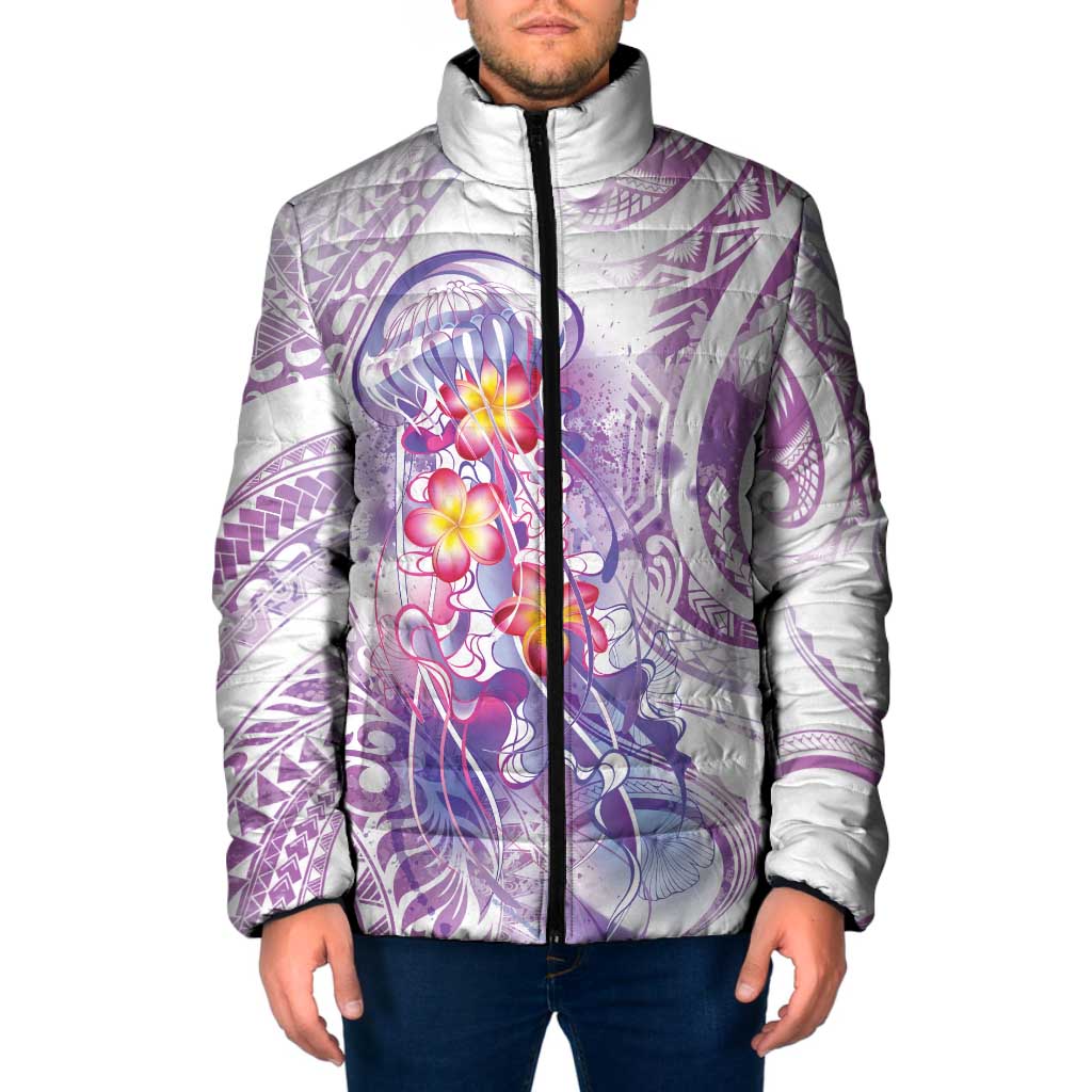 Lavender Polynesian Jellyfish Padded Jacket Watercolor Glows LT7 Men Lavender - Polynesian Pride