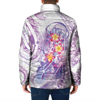 Lavender Polynesian Jellyfish Padded Jacket Watercolor Glows LT7 - Polynesian Pride