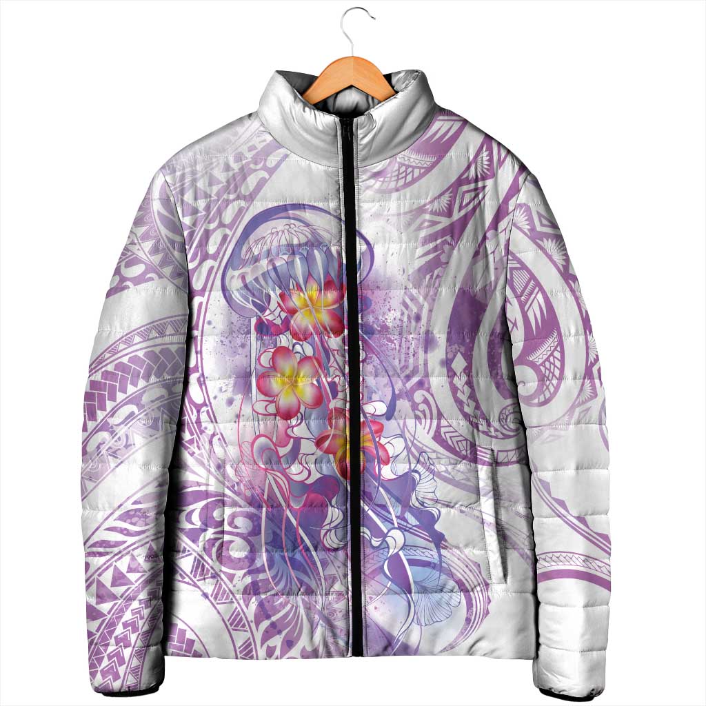 Lavender Polynesian Jellyfish Padded Jacket Watercolor Glows LT7 - Polynesian Pride