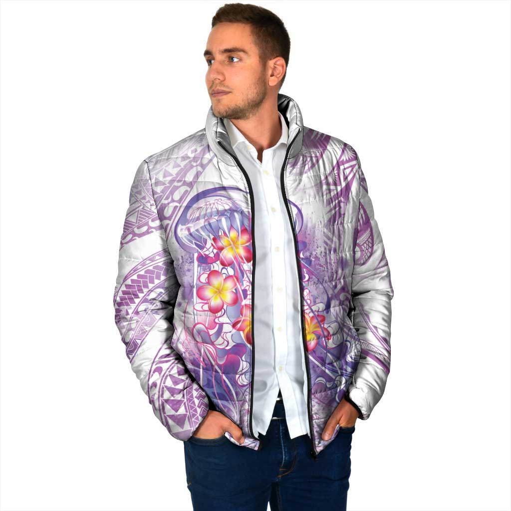 Lavender Polynesian Jellyfish Padded Jacket Watercolor Glows LT7 - Polynesian Pride