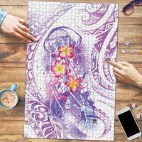 Lavender Polynesian Jellyfish Puzzle Watercolor Glows LT7 Lavender - Polynesian Pride
