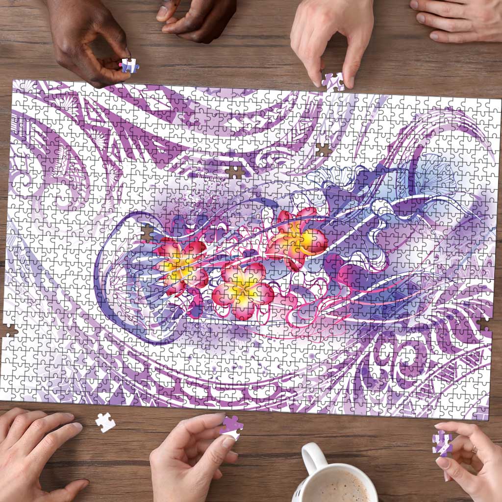 Lavender Polynesian Jellyfish Puzzle Watercolor Glows LT7 - Polynesian Pride