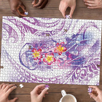 Lavender Polynesian Jellyfish Puzzle Watercolor Glows LT7 - Polynesian Pride