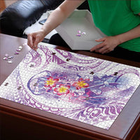 Lavender Polynesian Jellyfish Puzzle Watercolor Glows LT7 - Polynesian Pride