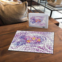 Lavender Polynesian Jellyfish Puzzle Watercolor Glows LT7 - Polynesian Pride
