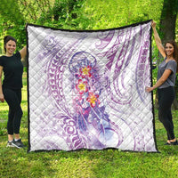 Lavender Polynesian Jellyfish Quilt Watercolor Glows LT7 - Polynesian Pride