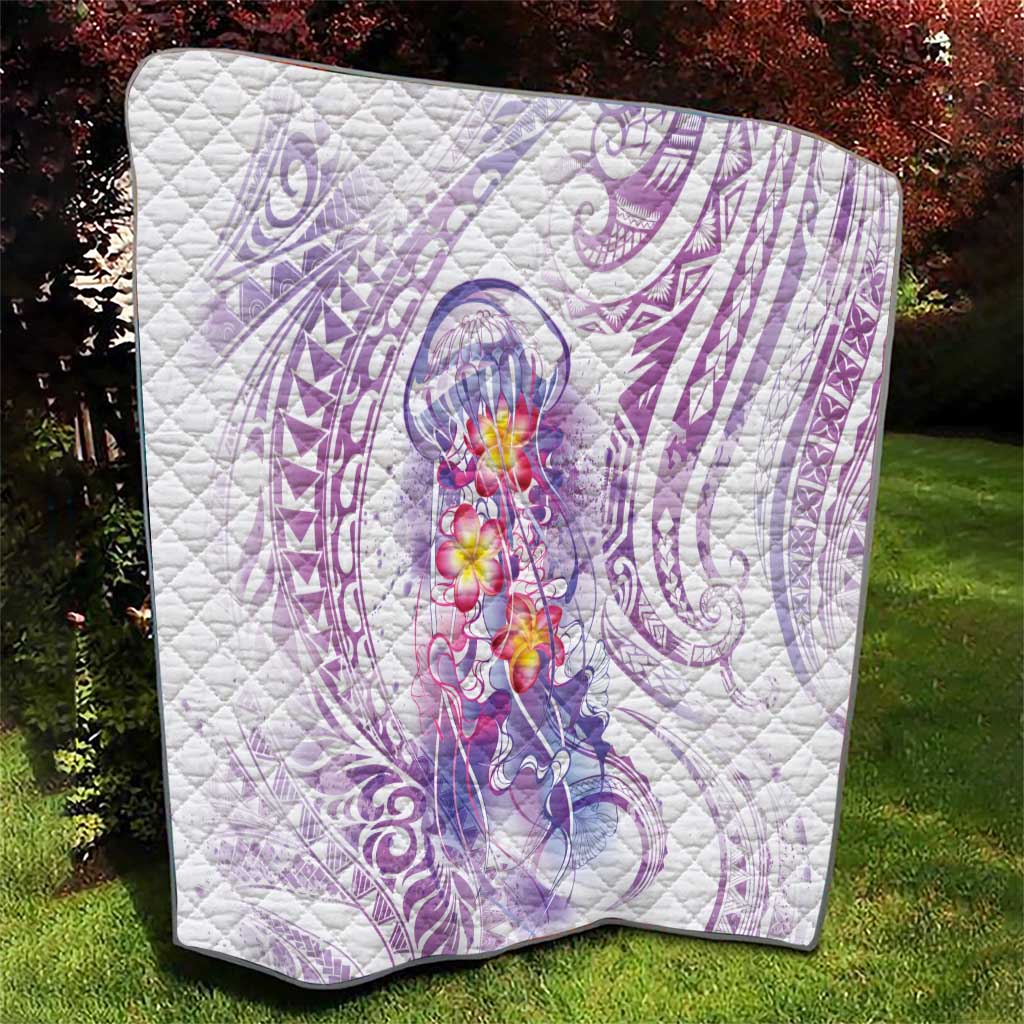 Lavender Polynesian Jellyfish Quilt Watercolor Glows LT7 - Polynesian Pride