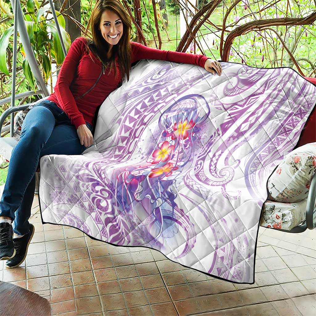 Lavender Polynesian Jellyfish Quilt Watercolor Glows LT7 - Polynesian Pride