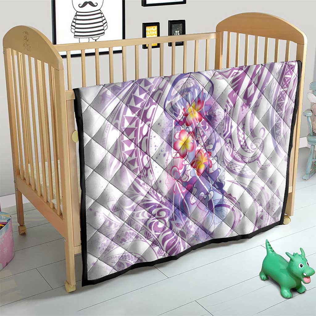 Lavender Polynesian Jellyfish Quilt Watercolor Glows LT7 - Polynesian Pride