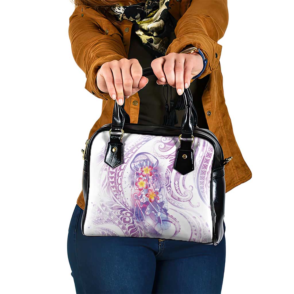 Lavender Polynesian Jellyfish Shoulder Handbag Watercolor Glows LT7 One Size Lavender - Polynesian Pride