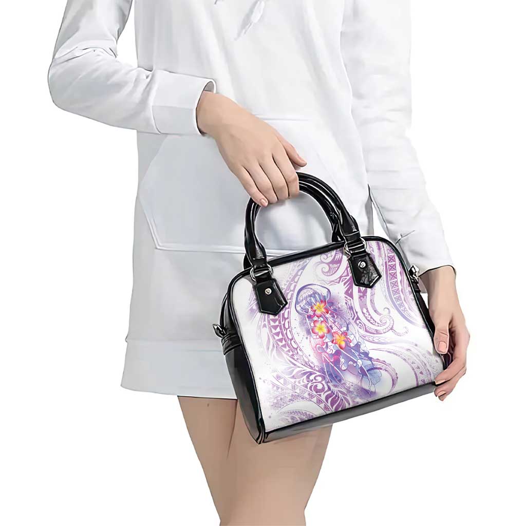 Lavender Polynesian Jellyfish Shoulder Handbag Watercolor Glows - Polynesian Pride