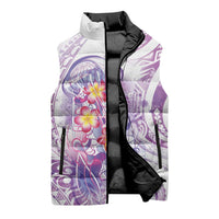 Lavender Polynesian Jellyfish Sleeveless Puffer Jacket Watercolor Glows LT7 - Polynesian Pride