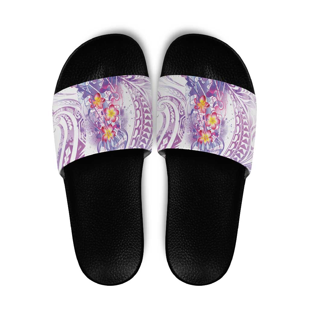Lavender Polynesian Jellyfish Slide Sandals Watercolor Glows LT7 Lavender - Polynesian Pride