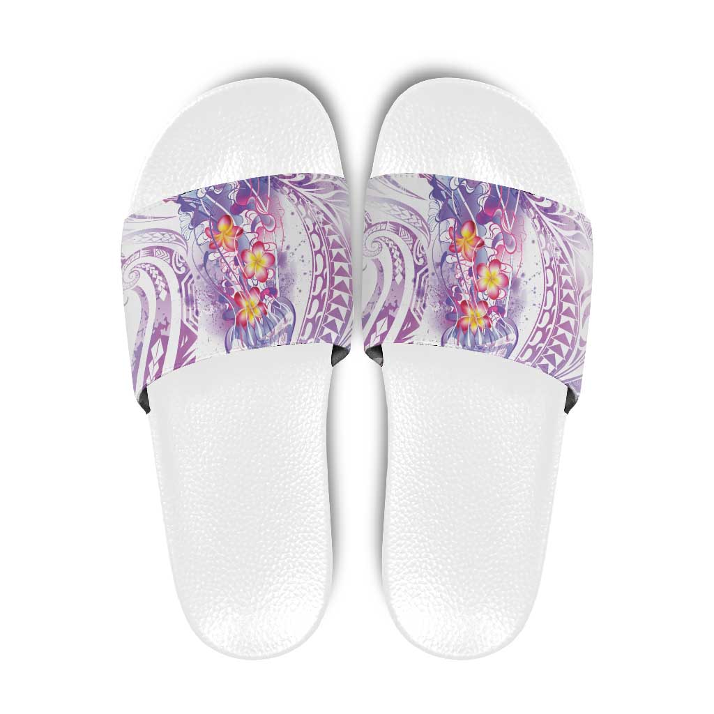 Lavender Polynesian Jellyfish Slide Sandals Watercolor Glows LT7 Lavender - Polynesian Pride