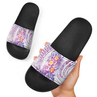 Lavender Polynesian Jellyfish Slide Sandals Watercolor Glows LT7 - Polynesian Pride