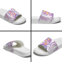 Lavender Polynesian Jellyfish Slide Sandals Watercolor Glows LT7 - Polynesian Pride