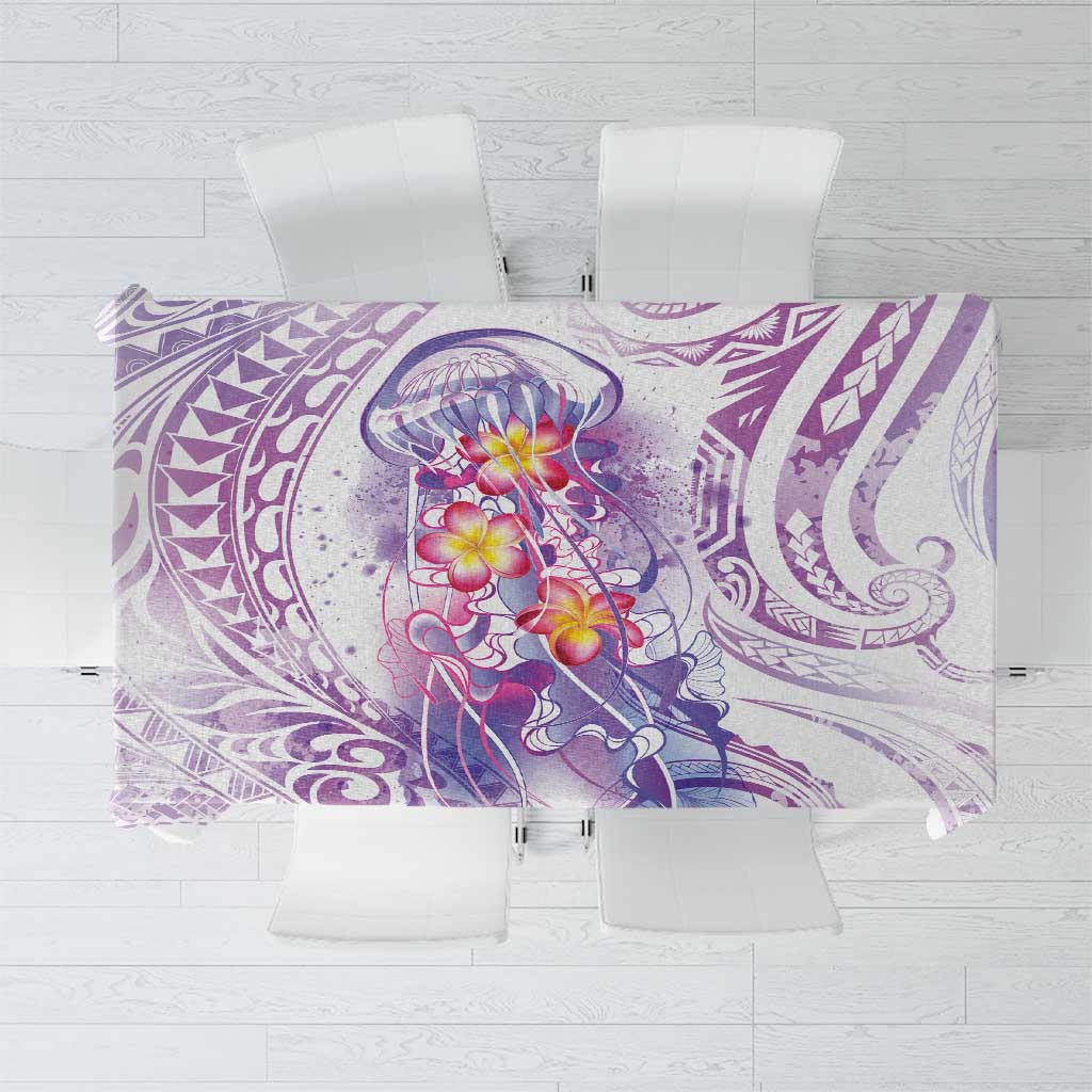 Lavender Polynesian Jellyfish Tablecloth Watercolor Glows - Polynesian Pride