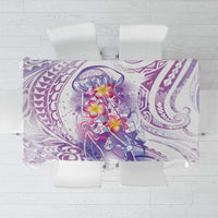 Lavender Polynesian Jellyfish Tablecloth Watercolor Glows - Polynesian Pride