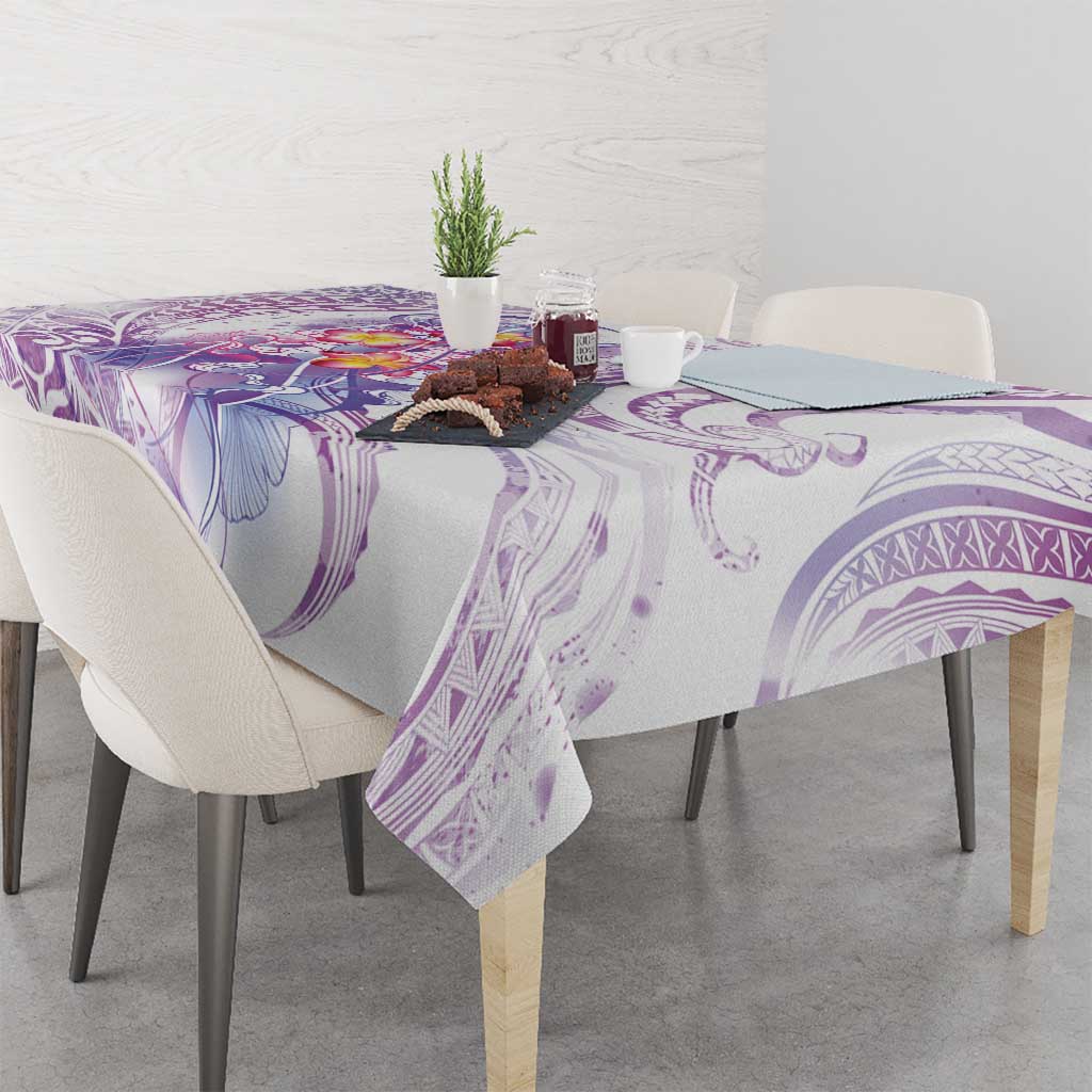 Lavender Polynesian Jellyfish Tablecloth Watercolor Glows - Polynesian Pride
