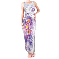 Lavender Polynesian Jellyfish Tank Maxi Dress Watercolor Glows - Polynesian Pride