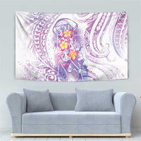 Lavender Polynesian Jellyfish Tapestry Watercolor Glows LT7 - Polynesian Pride